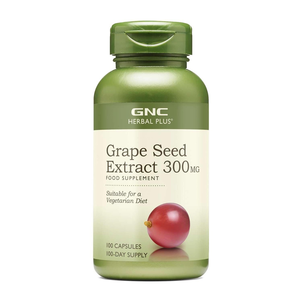 GNC 草药加葡萄种子摘录 300mg 补充剂,蔬菜,100种
