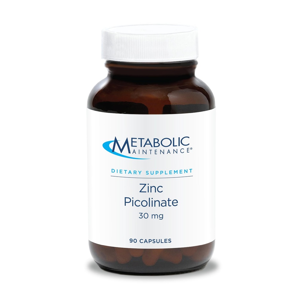 代谢维持锌 Picolinate 30 mg - 维生素C的男女锌补充物,纯矿物促进免疫健康综合体,30mg per Capsule - 90 Capsules