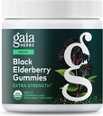 Gaia Herbs Black Elderberry (Sambucus nigra) 超强乳头(Extra strenglies) - 美味乳头支持补编* - 配有认证的有机黑色老年莓用于乳头系统支持* - 120根乳头