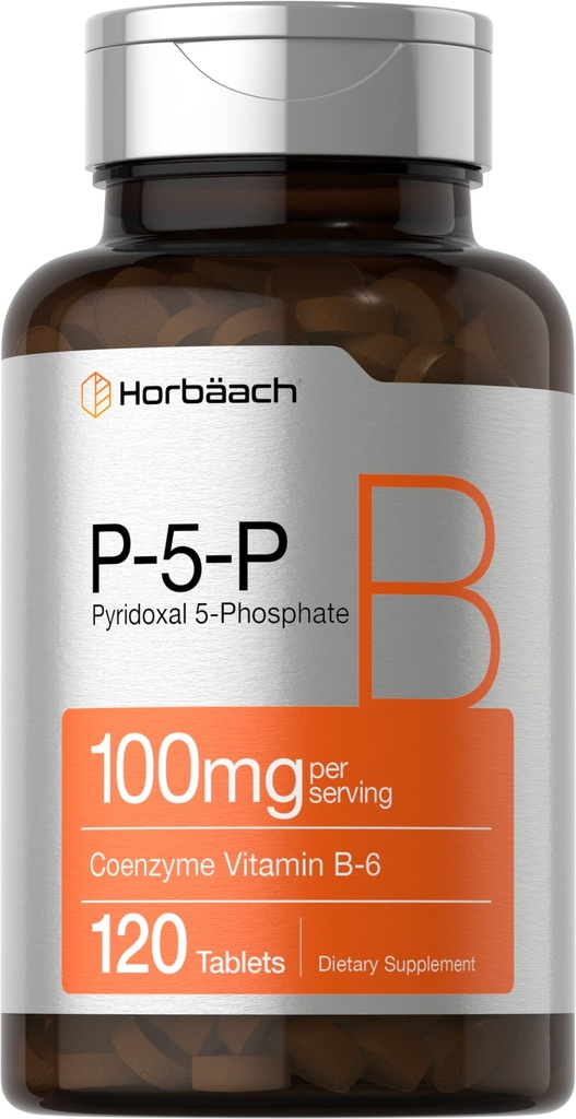 Horbäach P5P 激活维生素 B6 100mg → 120平方块 → 蔬菜补充品,Non-GMO,Gluten Free → | Pyridoxal 5 Phosphate →  Co Coenzyme B6