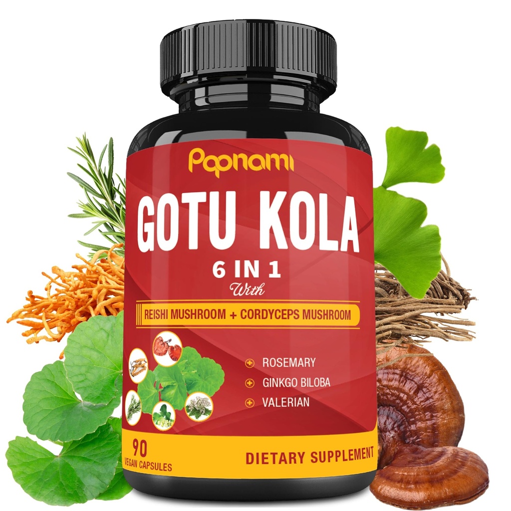 与Reishi、Cordyceps、Rosemary、Gingko Biloba和Valerian Root-3个月共90个计数 - 支持大脑、豁免、皮肤和心脏健康