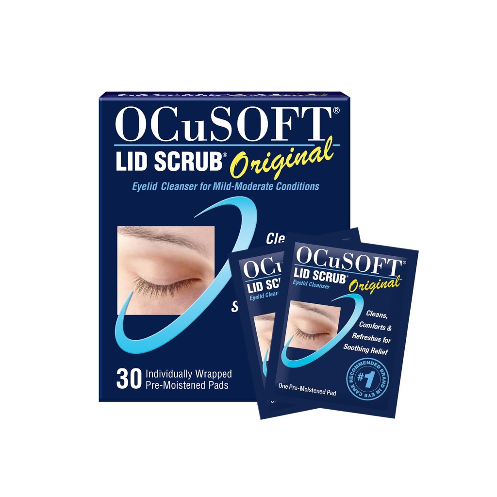 OCuSOFT Lid Scrub 原始眼皮清洁剂 - 预浸润眼皮擦拭器,用于Mild到中度状态 - 眼皮清洗器到清洁,舒适和苏奥特刺激眼皮 - 30 Counter