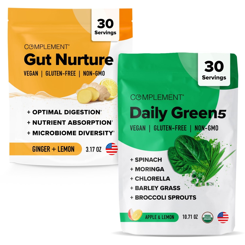 Gut Nurture & Daily Greens Bundle - 综合消化和营养支持