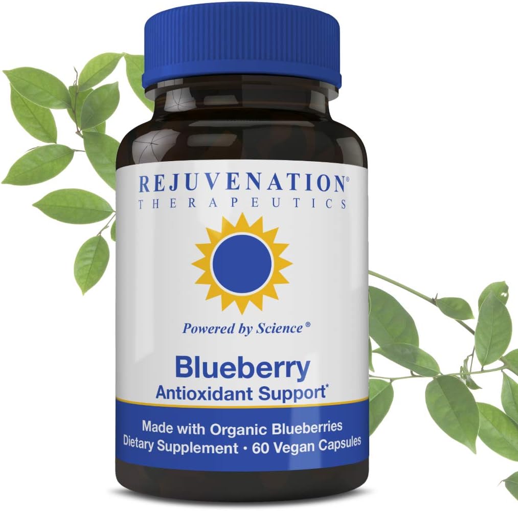 恢复治疗 有机蓝莓提取剂 - 用于脑健康支持的强抗氧化剂 - Vegan, Gluten-free, No Rice, No Silica(60 Vegan Capsules, 350毫克)