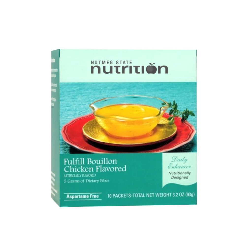 Nutmeg州营养 – Fulful High Fiber Soup Mix, 低卡路里, Fat Free, 自然火焰, 理想蛋白兼容性, Aspartame Free, 10 services Per Box (鸡肉布约尔)
