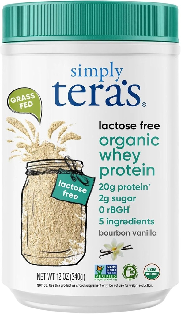 (原始内容存档于2018-09-21) (英语). Just Tera's Lactose Free Organization Whei 蛋白质粉 - Lactose Free, Vanilla, 20g of Protein Pervice, Non-GMO, Gluten-Free, rBGH-Free, Kosher - 12 Oz.
