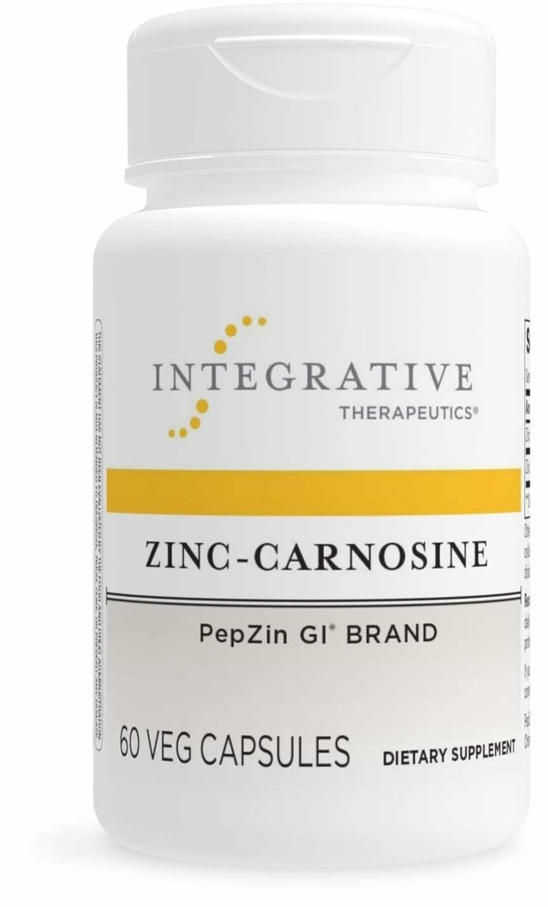 综合疗法 锌-卡诺西内 - 消化和固醇健康支持* - GI tract Support* - 支持免疫健康* - 容易吞 - Vegan, Gluten-Free & Dairy-Free - 60 Capsules (60名服务员)