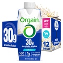 或再次30g高蛋白摇晃,乳品隔离奶蛋白,香草豆,5g BCAAs,1g Sugar per service, Meal Explace, 准备饮用, Keto 友好, Gluten-free 11 Fl Oz(12包)
