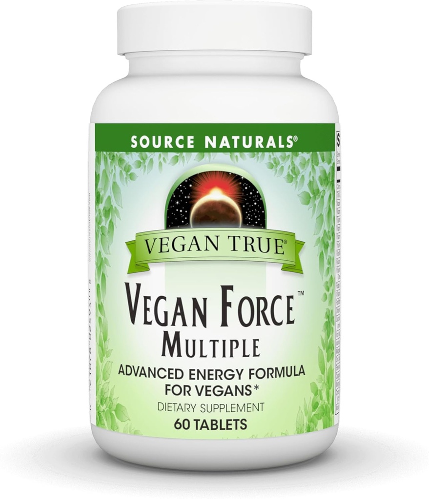 资料来源:Naturals Vegan True, Vegan Force 多重,Vegans的先进能源公式* - 60块平板电脑