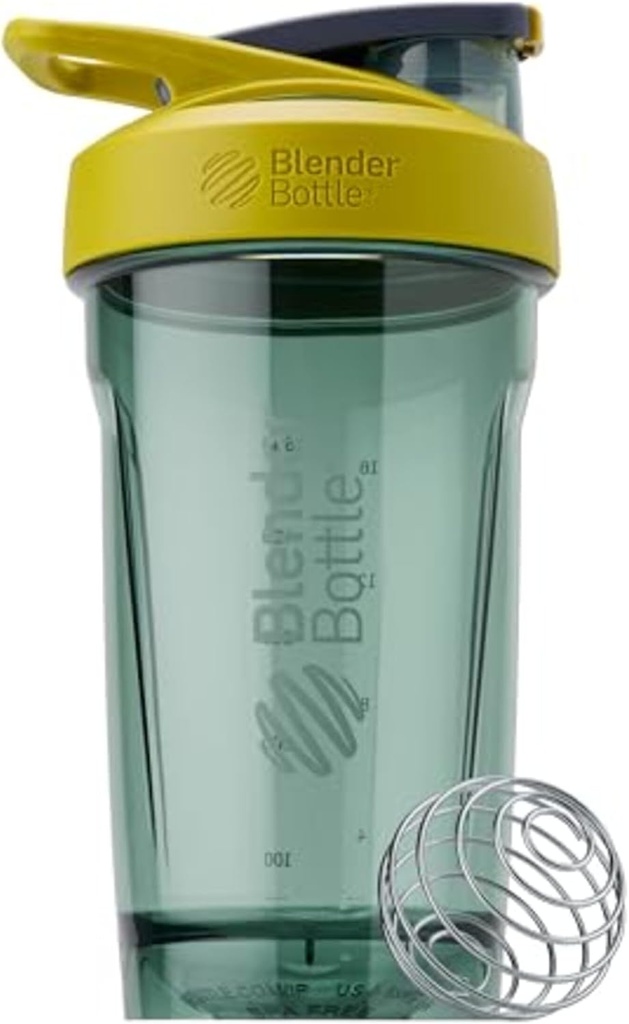BlenderBottle Strada Shaker Cup 完美的蛋白质摇摆和预选赛 24 Ounce, 黄色