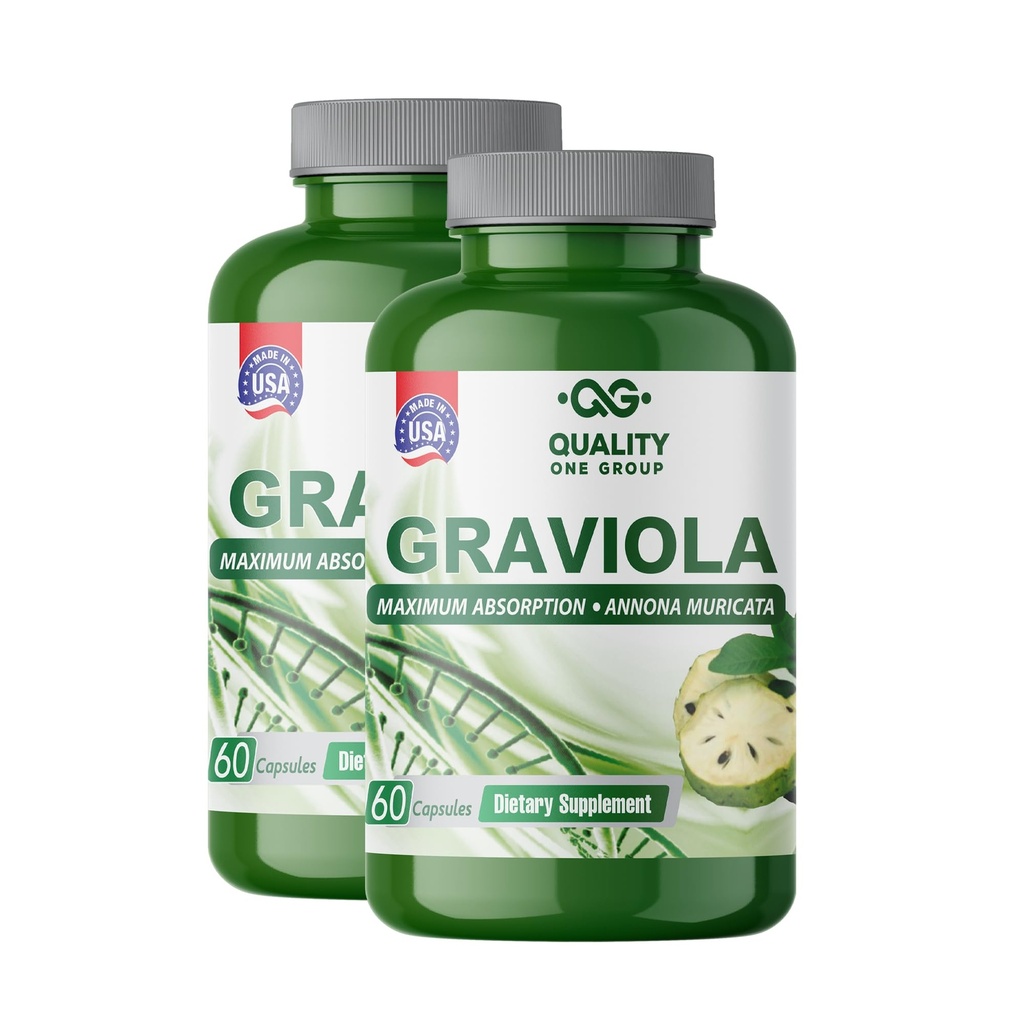 GRAVIOLA MAX - Graviola 提取补充剂 - Soursop(Annona muricata) - 纯Graviola每个盖的免疫系统助推剂和抗氧化剂(2个单位)