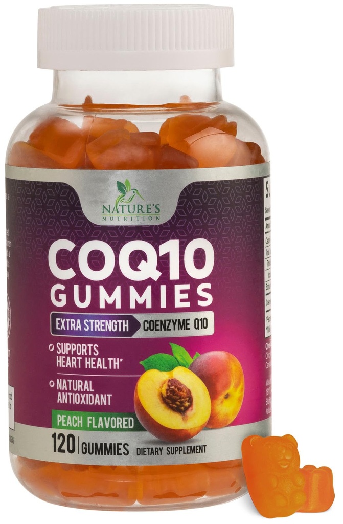 CoQ10 Gummys 100mg - 3X 强度,高吸收,心脏健康支持和能源生产的抗氧化剂补充,Ultra Coenzyme Q10 维生素,Coq 10 补充,Non-GMO - 120 CoQ10 Gummys