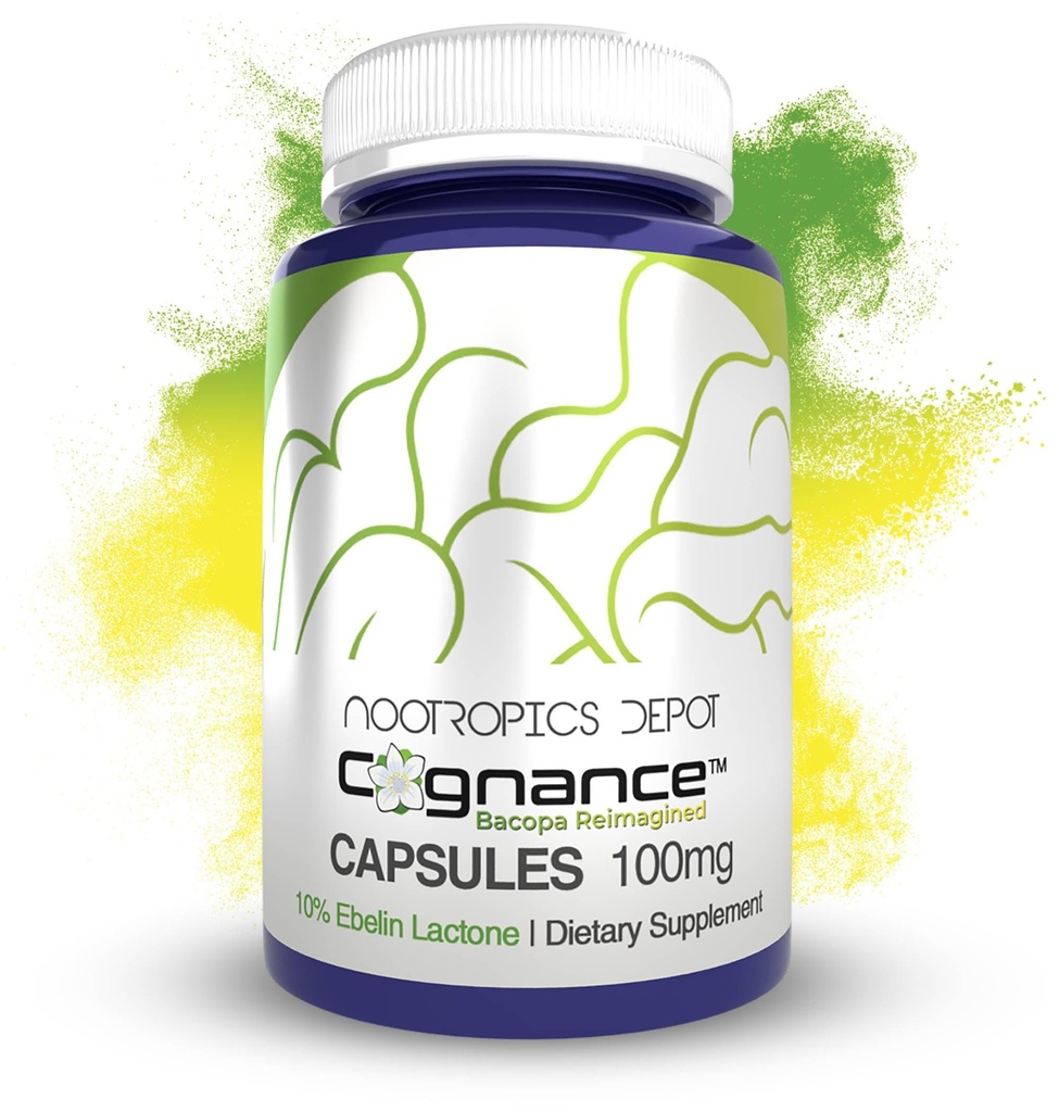 (原始内容存档于2019-09-26). Nootropoctics Depot Cognance Entertained Bacopa Capsules | 100mg | 10% Ebelin Lactone | Bacopa monnieri | Mood, Memory, & 5-HT2A activation, 180 counts (Pack of 1).