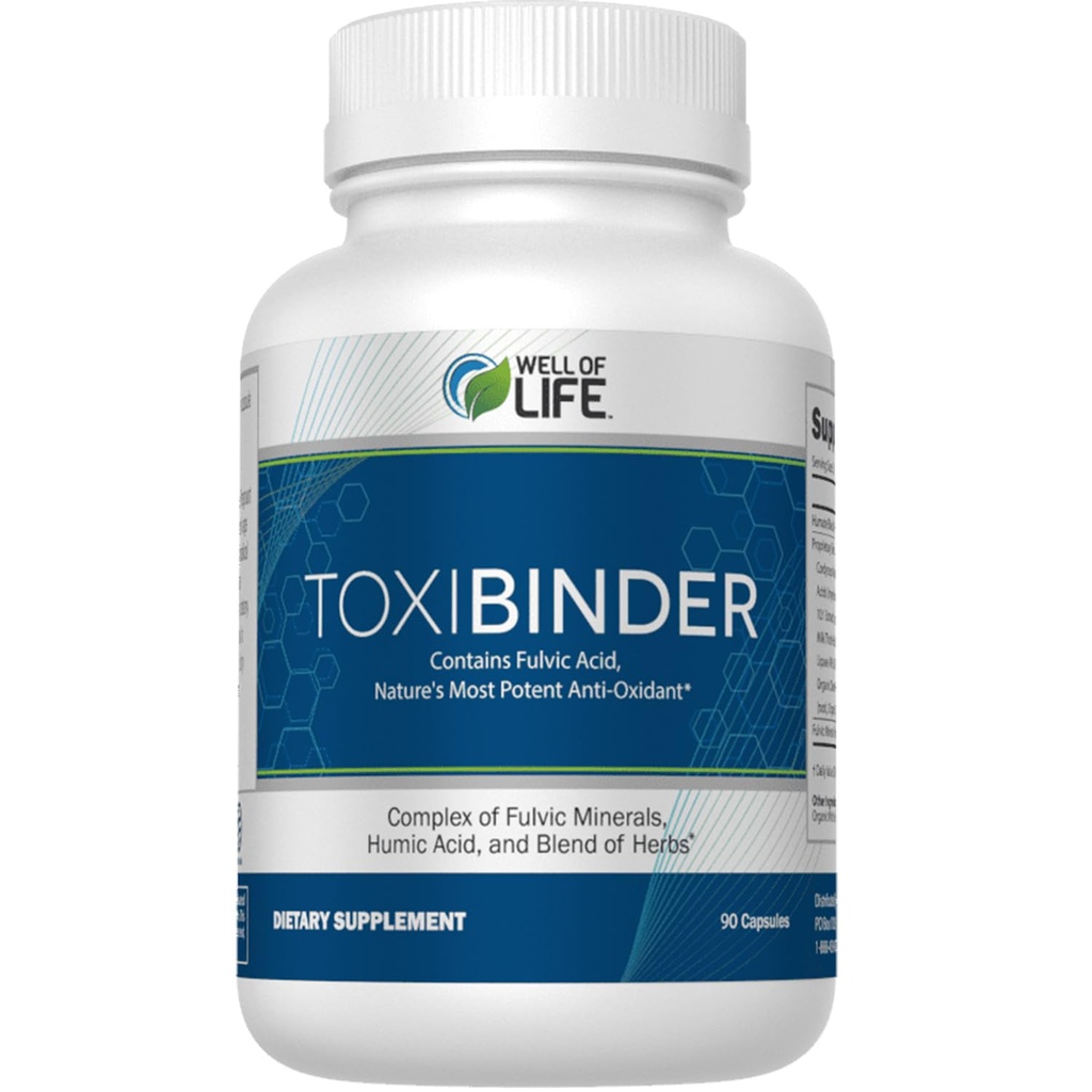 恢复生命的活力,利用我们的解毒和修复综合体ToxiBinder 90Vcap、Vegan、Humic和Fulvic酸的非GMO混合物,促进增强能源、更好的Gut和联合健康、水分和高级营养剂