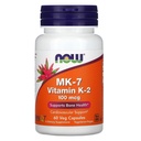 现在食品维生素K-2(MK7) Veg Capsules, 100 mcg, 60 counter, pack of 2
