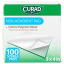 CURAD Sterile Non-Adherent Pads (Pack of 100), 3"x4),用于温和的伤口敷料和不粘的吸收