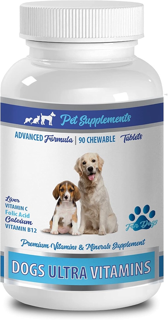 狗眼补充剂 - 狗超维生素 - 矿物 - 基本NUTRIENTS - Premium and Natural - 狗钙补充剂 - 1瓶(90 Chews)