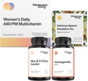 KSM 66 Ashwagandha 补充品 + Premium Biobopulity Daily 配有铁和福拉特的女性多维特敏 → 有机烤丹德里昂根茶