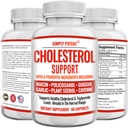 胆固醇降温补充剂,支持低高胆固醇,Triglyceride,LDL & 抬高HDL 自然,心健康 天然盖与蒜,植物 Sterols, Niacin, Guggul, 60 Ct