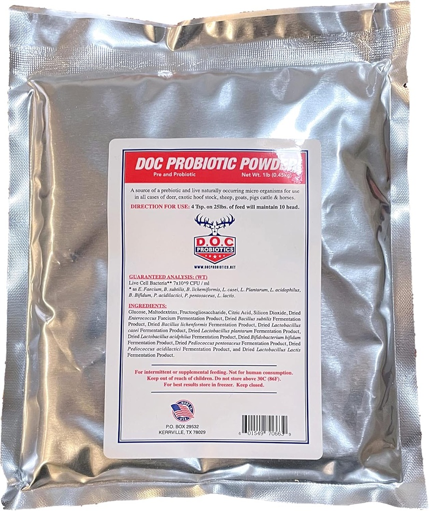Doc Probiotic Powder Live Cell Bacteria 牲畜 Probiotic Goats,牛,马,羊,猪,鹿果健康