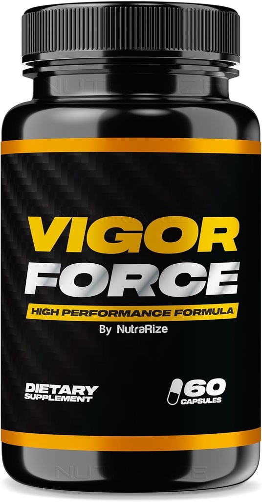 男性的NutraRize Vigor Force,高性能男性卡普勒斯,总体健康和福利的所有自然饮食补充,官方药丸50审查(60张卡普勒斯)