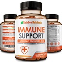 10 in 1 Immune支助补编(无填充器) |维生素C,锌,老莓,Echinacea,Turmeric,Probiotics |免疫促进剂 多系统免疫防御,呼吸和古特健康 |60天供应
