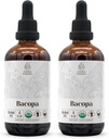 Bacopa USDA 有机 QQ 无酒精提取 有机草药滴 补充 放松 活性认知效应 QQ 由100%的有机Bacopa(Bacopa Monnieri)制成 干草药 2x4 oz