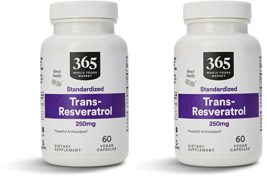 全食品市场,Transresveratrol 250Mg,60 Vegg Capsules(2包)