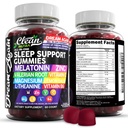 清真 Nutra Melatonin Gummys 10mg 睡眠援助 Valerian root L-Theanine 维生素B6 C 柠檬 铝 镁 希比斯菌 Beta Carotene Saffron & Chamomile 休息支持 补充 Raspberry Flavor