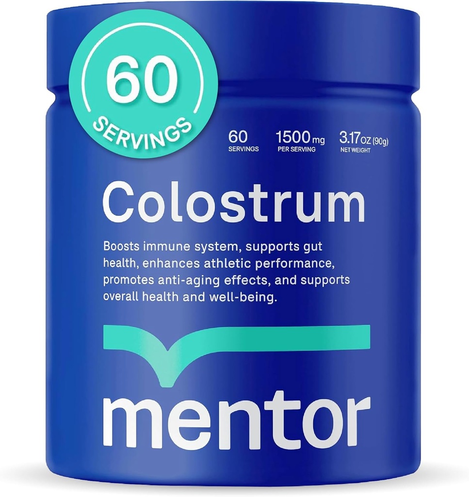 人类的导师 Colostrum 粉末补充剂 - 古特健康,毛发生长,美容和免疫支持的有机Bovine Colostrum 补充剂 - Coolostrum 蛋白质