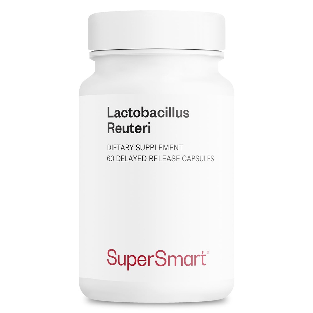 Supersmart - Lactobacillus Reuteri 每天5亿 CPU - Probiotic Supplement QQ 非GMO & Gluten Free - 60 DR Capsules