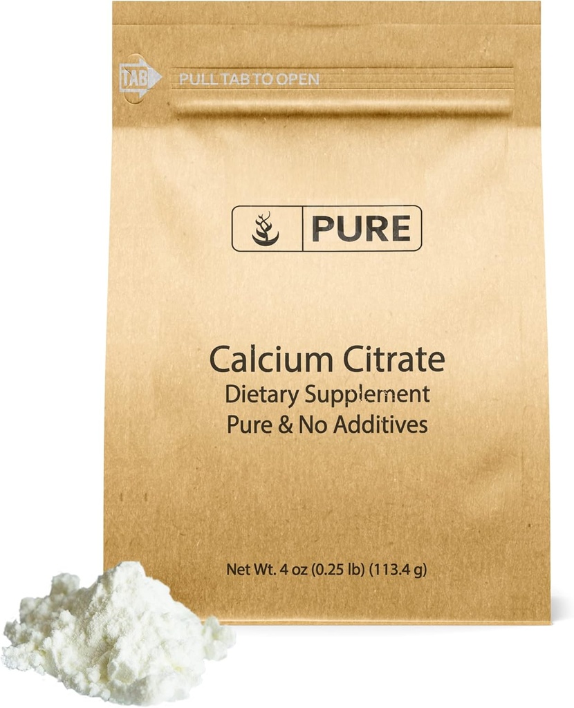 纯原始成份 钙 Citrate(4oz) 钙补充剂,无添加剂或填充剂