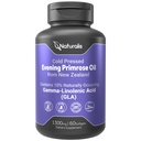 Naturalis Evening Primrose Oil(1300mg) 100% 天然产自新西兰 | Non-GMO, Soy & Gluten Free, Zero filler | 60 软胶