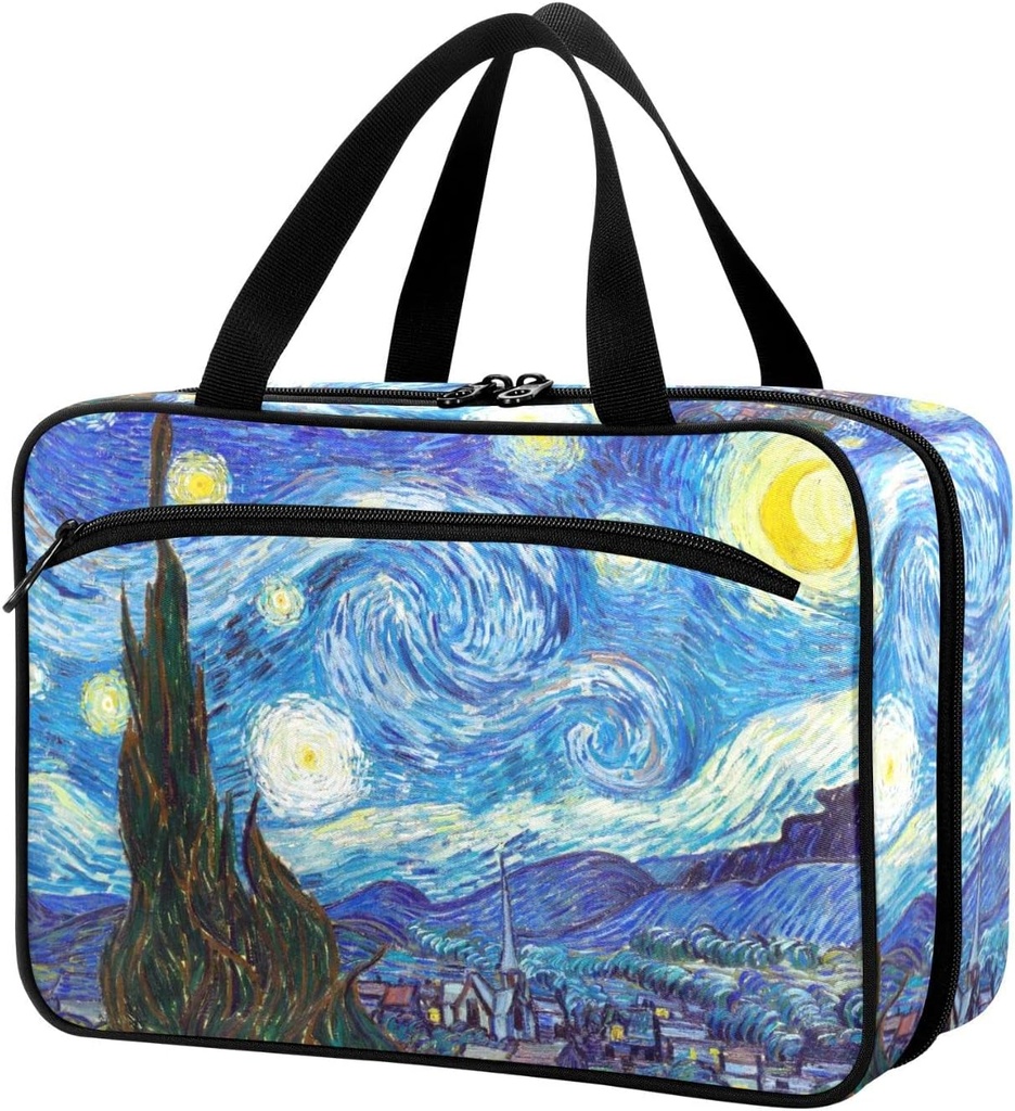 Naanle Pill组织者 Bag 旅行 Pill Bottle Medicine 组织者 家贮药袋 补充维生素 VanGogh 星空夜空急救袋 汽车露营 1.0 计数
