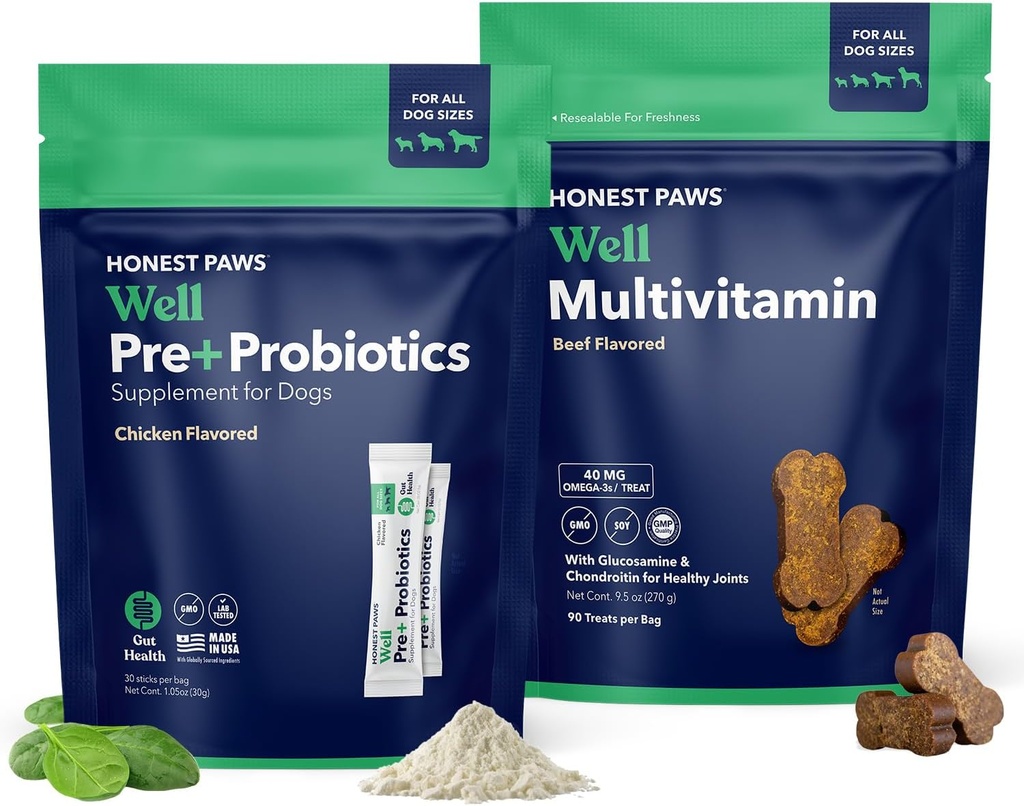 狗和狗多维他明的真皮生素 - Glucosamine Chondroitin促进联合健康 - 过敏性、豁免、古特健康 - 消化和皮肤和煤炭支持