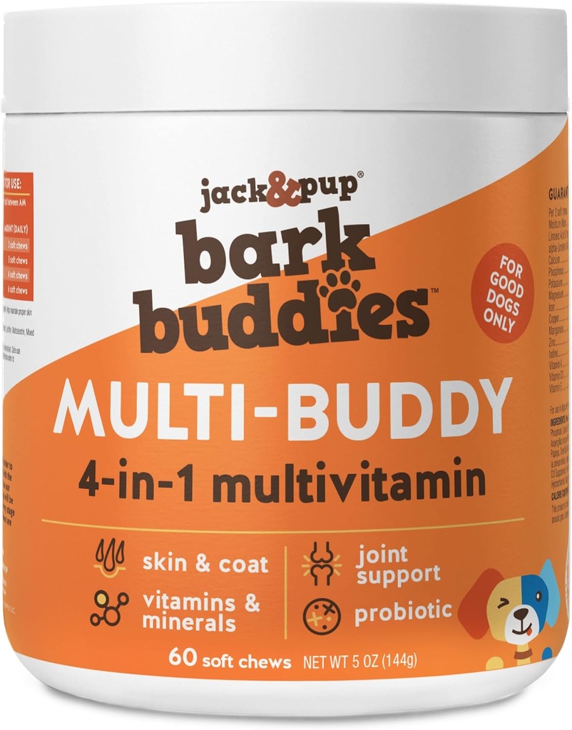 Jack&Pup 狗肉素和补充多维他明 狗肉素 - Bark Buddies 多巴迪 多维他明 Chewable Soft Chews 狗肉素和补充多维他明 (60ct)