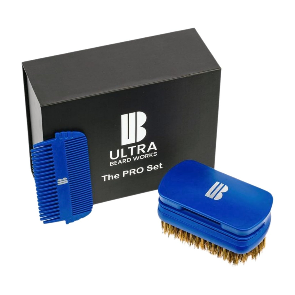 磁化'Pro' Beard Kit - Ultimate 3-in-1可拆卸套件与镜像,Boar Bristle brush, 和两个孔布