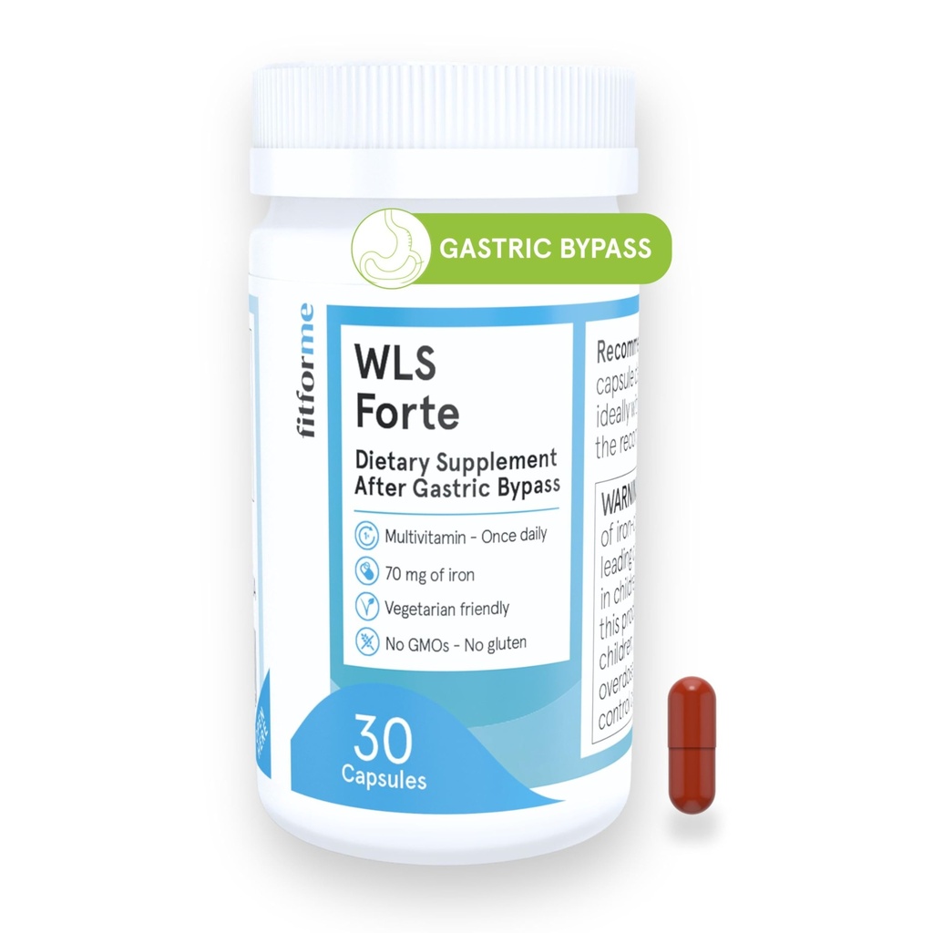 FitForMe Bariatric 多维特敏加铁, 适合胃辅助手术 – 一天卡普苏尔, 30天供应, 简单到燕子 WLS Forte Capsule, 科学设计 – 男女