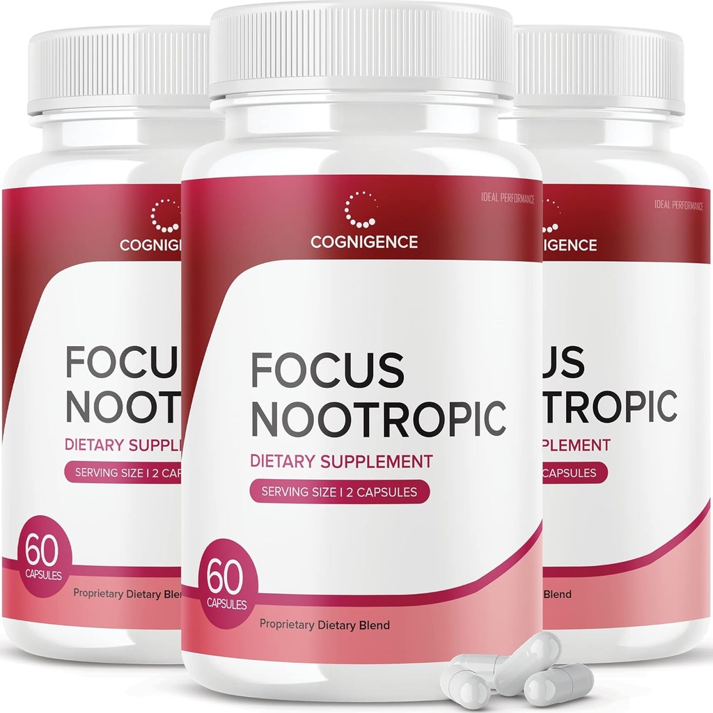 EDIONL PERFORMANCE( 3 Pack) 认知焦点 诺特记忆促进器 补充药丸( 180 Capsules)