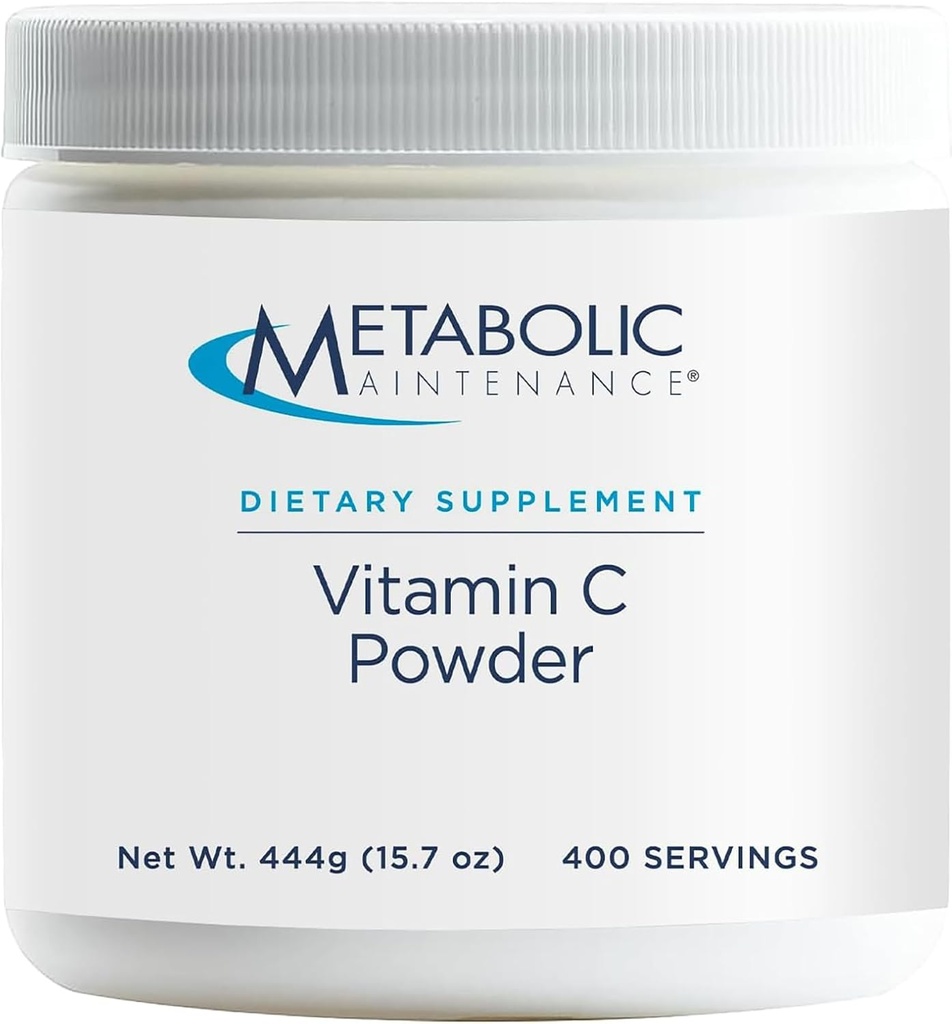 代谢维持维生素C粉 - 1100 mg纯Ascorbic Antioxidant + 免疫支持补充剂 - 易饮添加剂 (15.7 oz / 400 services)