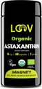 LOOOV 天然有机Astaxanthin 12mg – 60天供应 – 最大强度抗氧化剂 – 眼,联合,皮肤,豁免 – 非GMO,Vegan,可持续