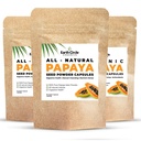 Papaya种子罐头 – 用维生素A, C, & E & E&酶进行消化和古特健康 – 360mg/Servicing – 60 Vegan Capsules 每包(3包90-180天供应)