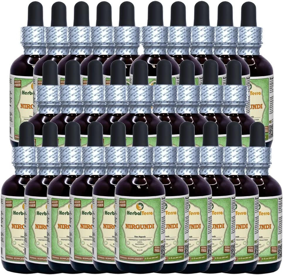 Nirgundi (Vitex Negundo) 干叶无酒精液体提取物(Brand name:Herbalterra, Proudly in USA) 30x2 oz 红叶无酒精液体提取物(Brand Name: Herbalterra, profilely made in USA) 红叶无酒精液体提取物(Brand Name: Helbalterra, proudly made in 30x2 oz)