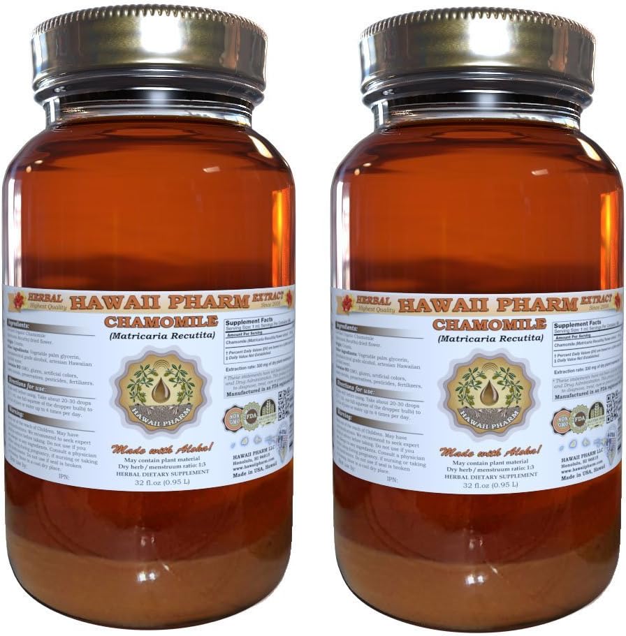 甘菊液体提取,有机甘菊(Marticaria Recutita) 丁香补充剂 2x32 oz 未过滤