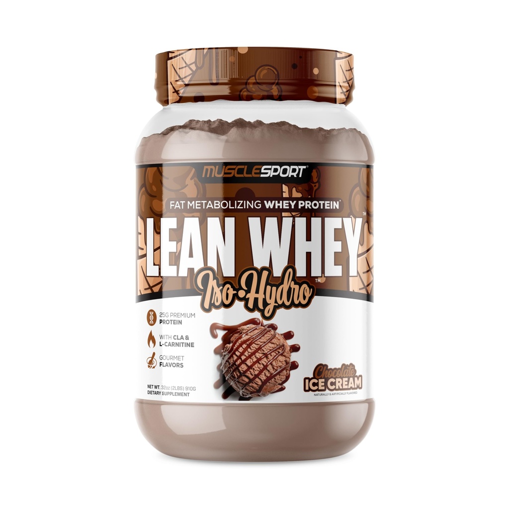 肌肉运动 Lean Whey 革命 TM 蛋白质粉 - Whey 蛋白质隔膜 - 低卡路里, 低卡路里, 低脂肪, 不可思议的火焰 - 25g 蛋白质/ Scoop - 2lb 巧克力冰