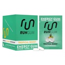 RUN GUM 热带靴状能源 咀嚼口香糖 50mg 咖啡因 陶林 和 B-维生素 Piecle, 24 pieces (pack of 12) 无糖,零卡路里,无阿斯巴达米, Gluten free, 1 ea