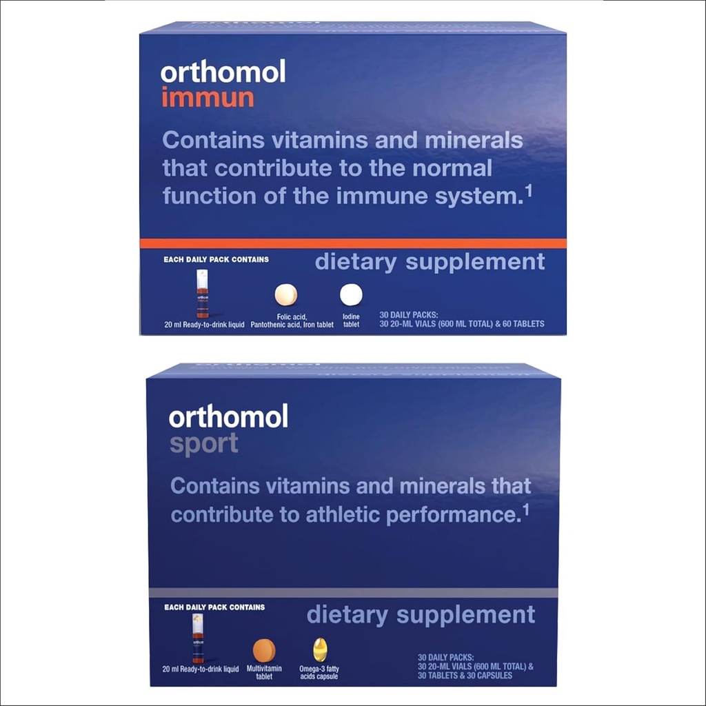 Orthomol Immun & Sport Vials, 运动营养和免疫支持补充,30天供应