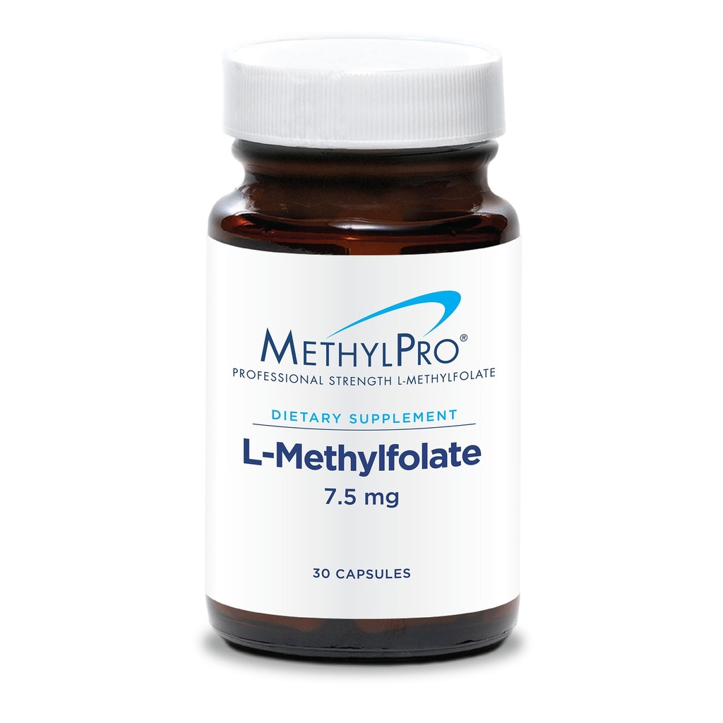 甲基L-Methylfolate 7.5 mg - 支持健康的心智集 - 用于甲基化支持和生化反应的活性Folate - 高度生物可用性 - 弹性剂量 - 30 成活性 - 30 capsules