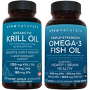 南极磷虾油和三棱石Omega 3 鱼油包、1 250毫克Krill油和2 200毫克鱼油