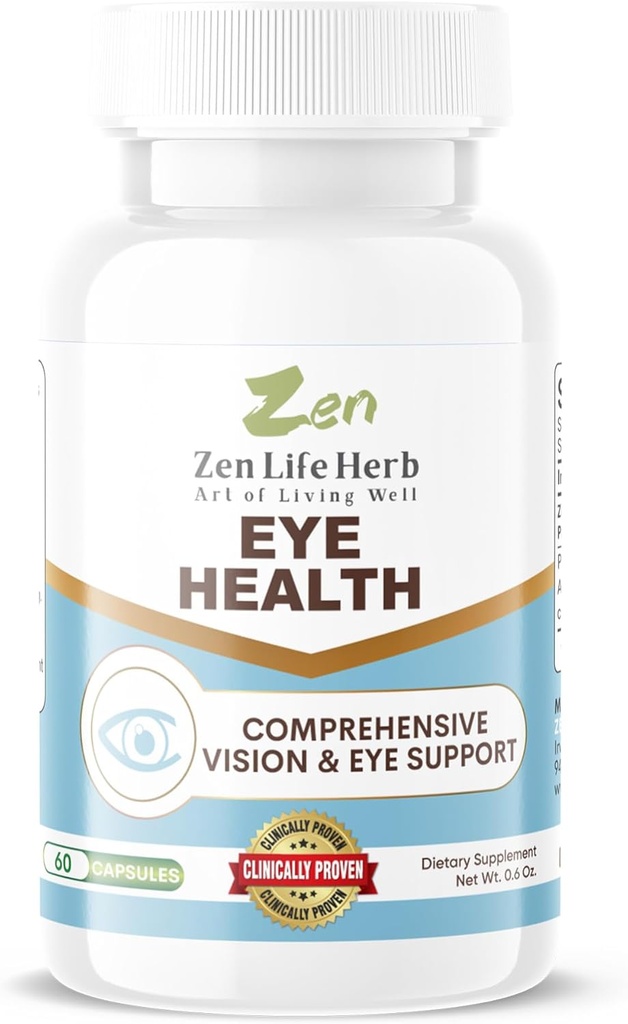 与Panax Notoginseng Astaxanthin Lutein和Zeaxanthin(60个卡普勒斯)的眼部健康